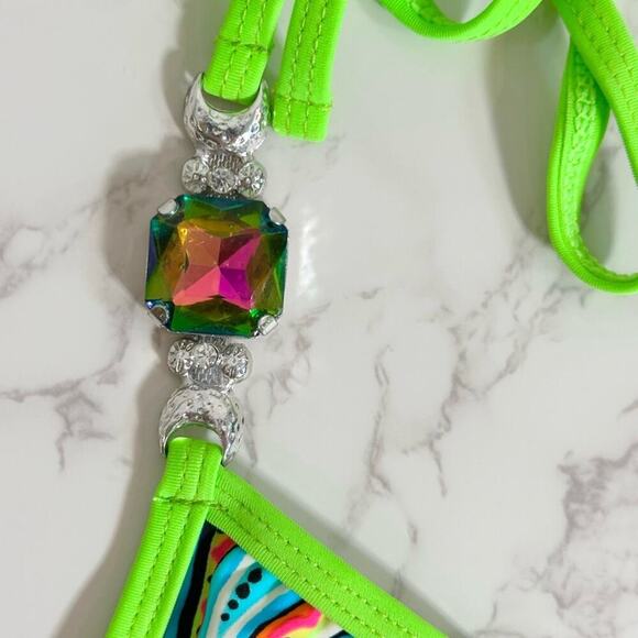 VEVE Neon Jeweled Bikini - Size Large, Stunning! - Picture 16 of 16